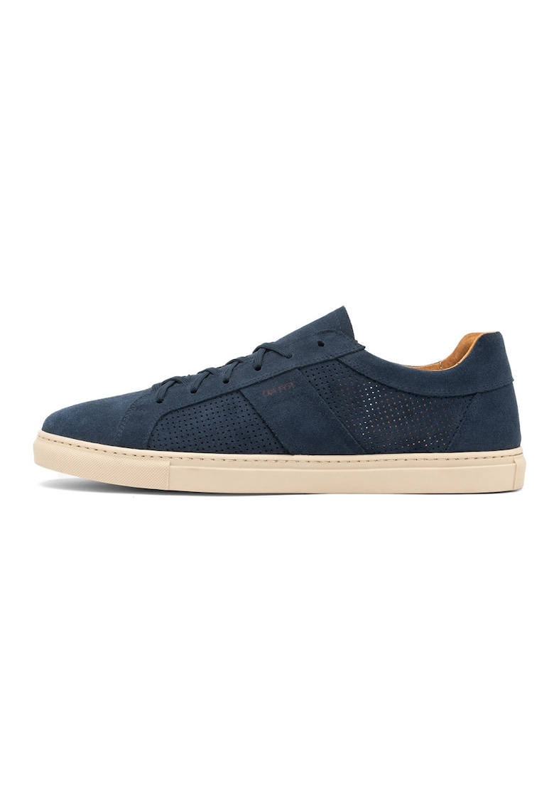 Pantofi sport low-cut din piele intoarsa - Bleumarin