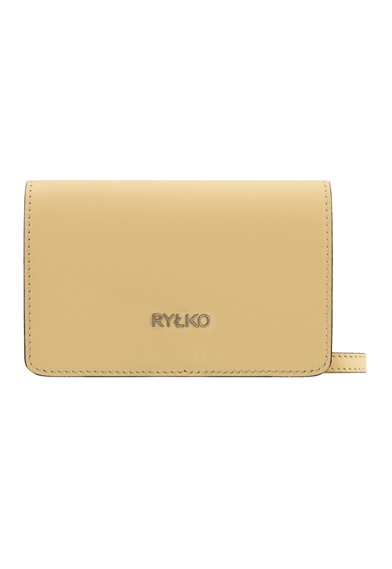 Geanta crossbody din piele si piele intoarsa - Galben pal