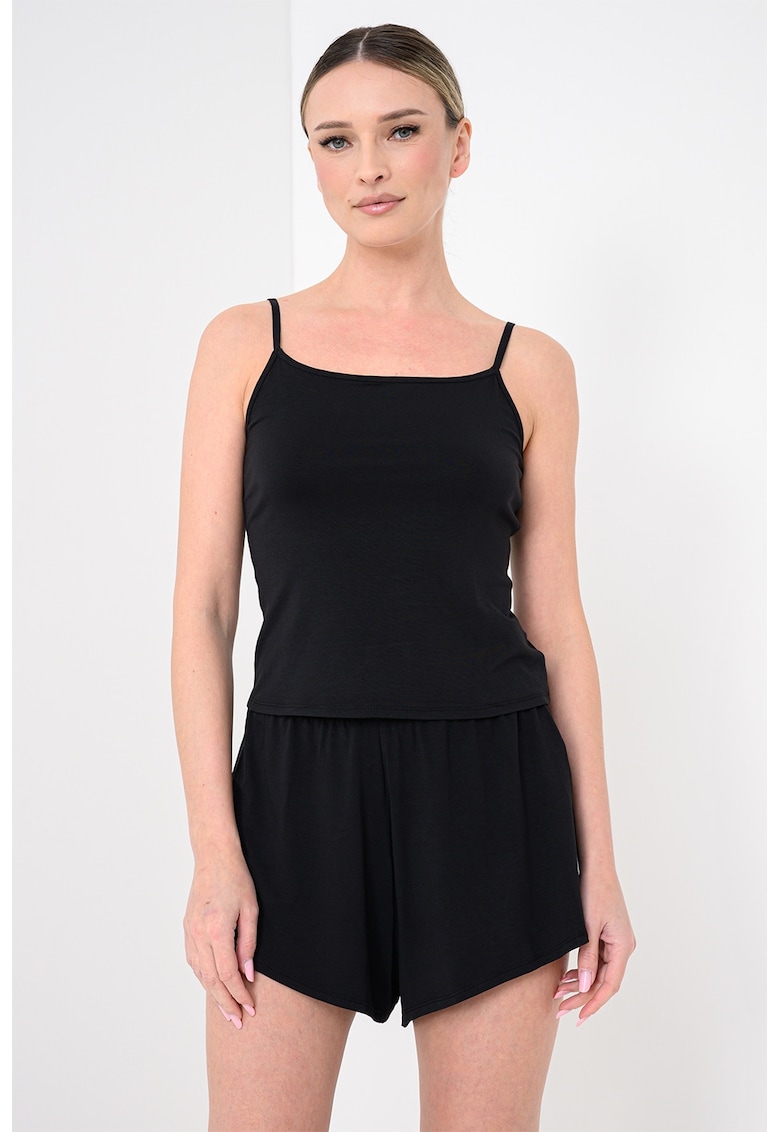 Top de pijama din amestec de modal - Negru