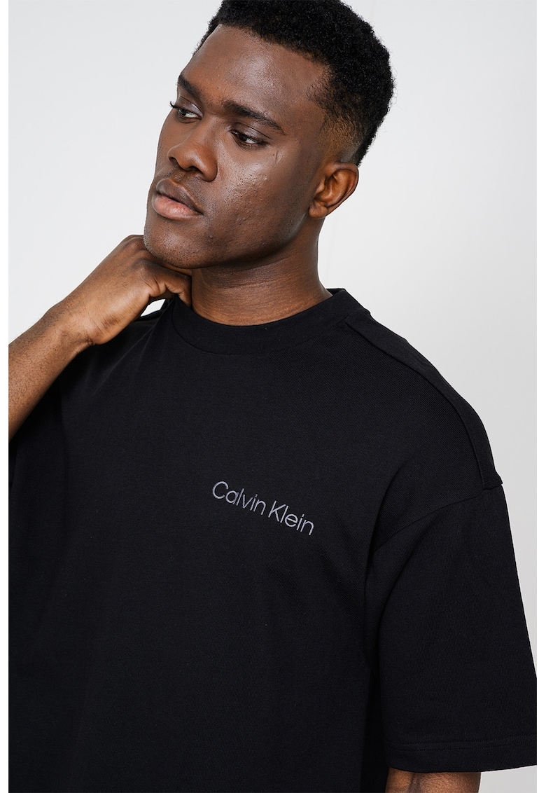 Tricou de casa cu croiala relaxed-fit - Negru