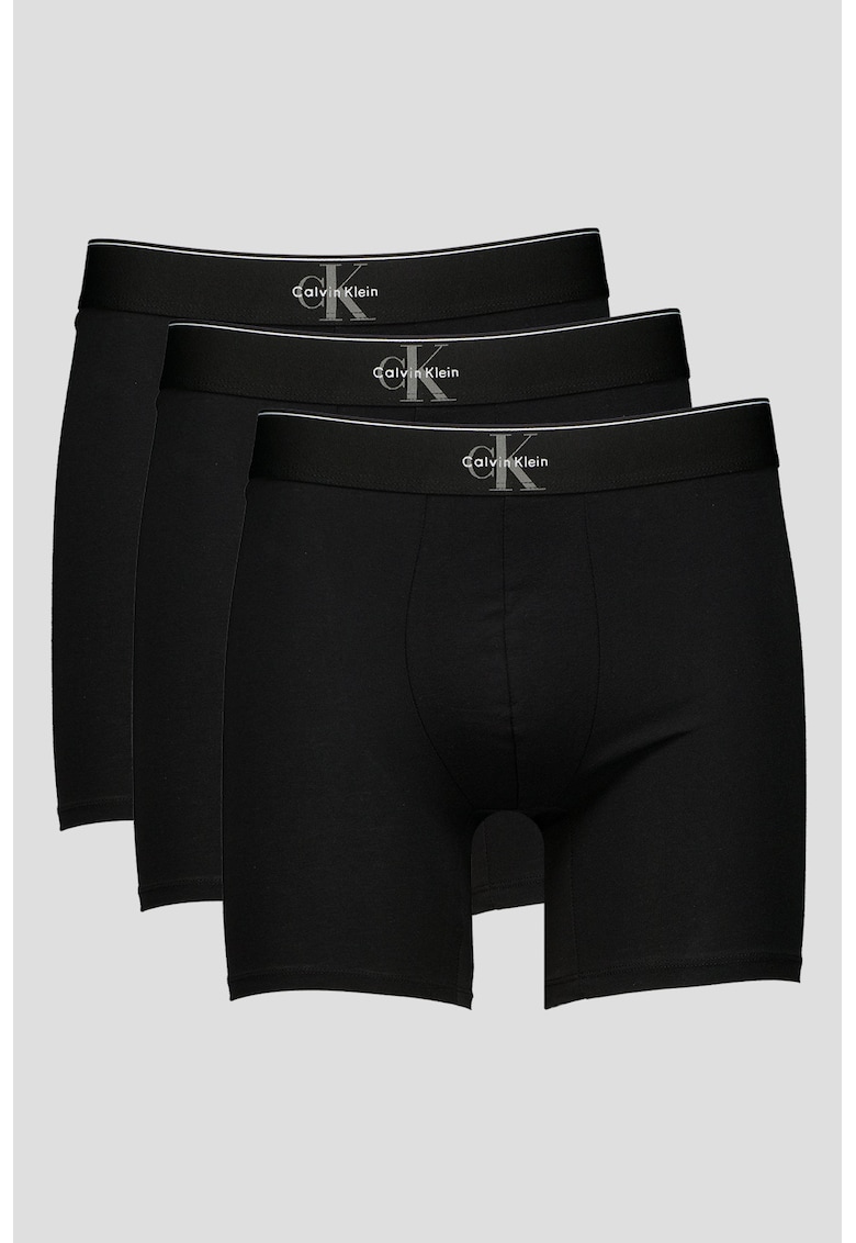 Set de boxeri cu banda elastica in talie - 3 perechi - Negru