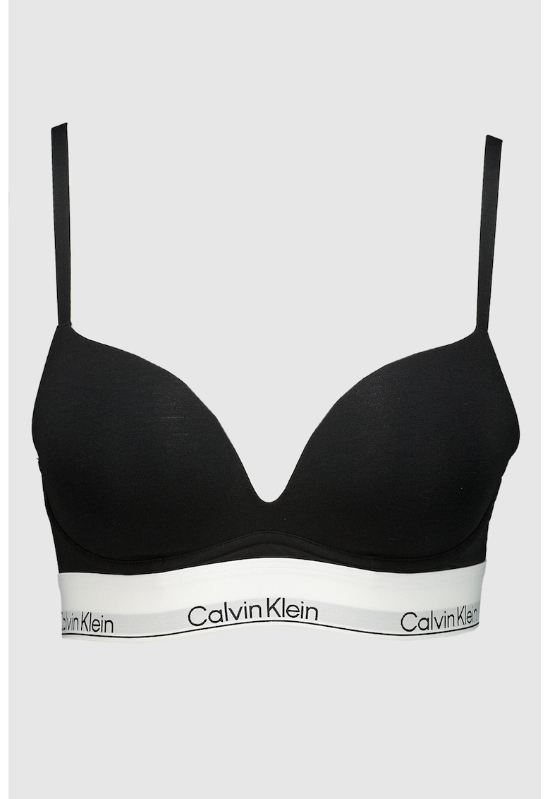 Sutien din amestec de bumbac cu acoperire completa - Alb/Negru