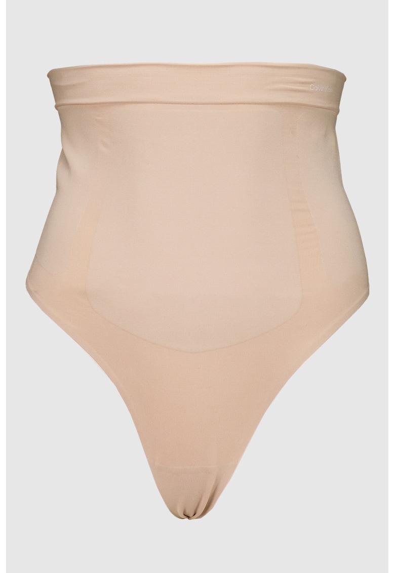 Chiloti tanga cu talie inalta - fara cusaturi - Maro