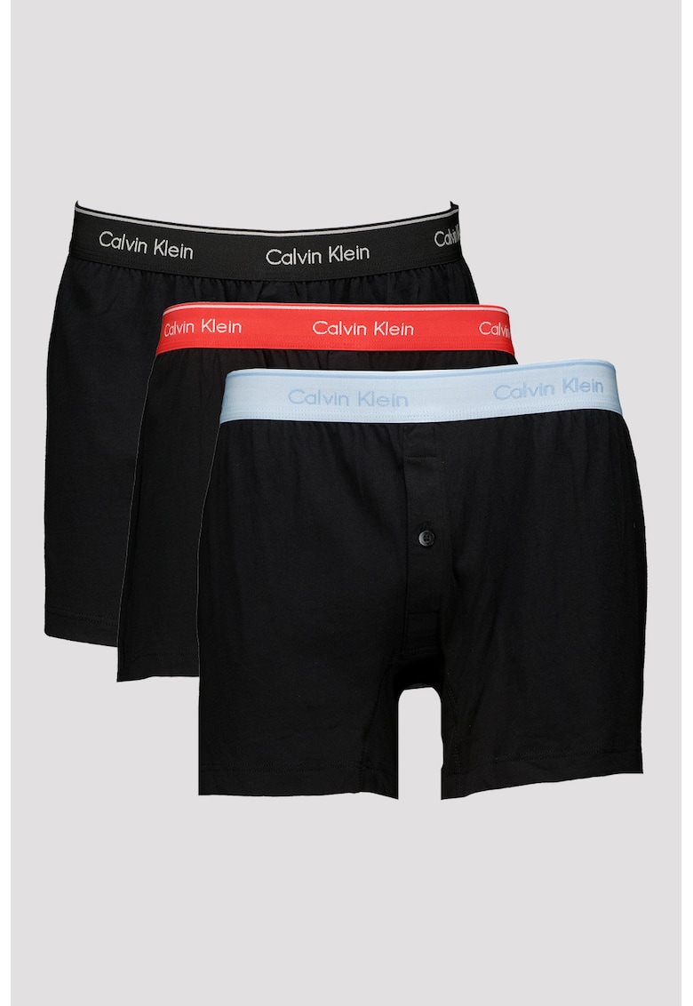 Set de boxeri - 3 Perechi - Negru/Coral/Albastru azur