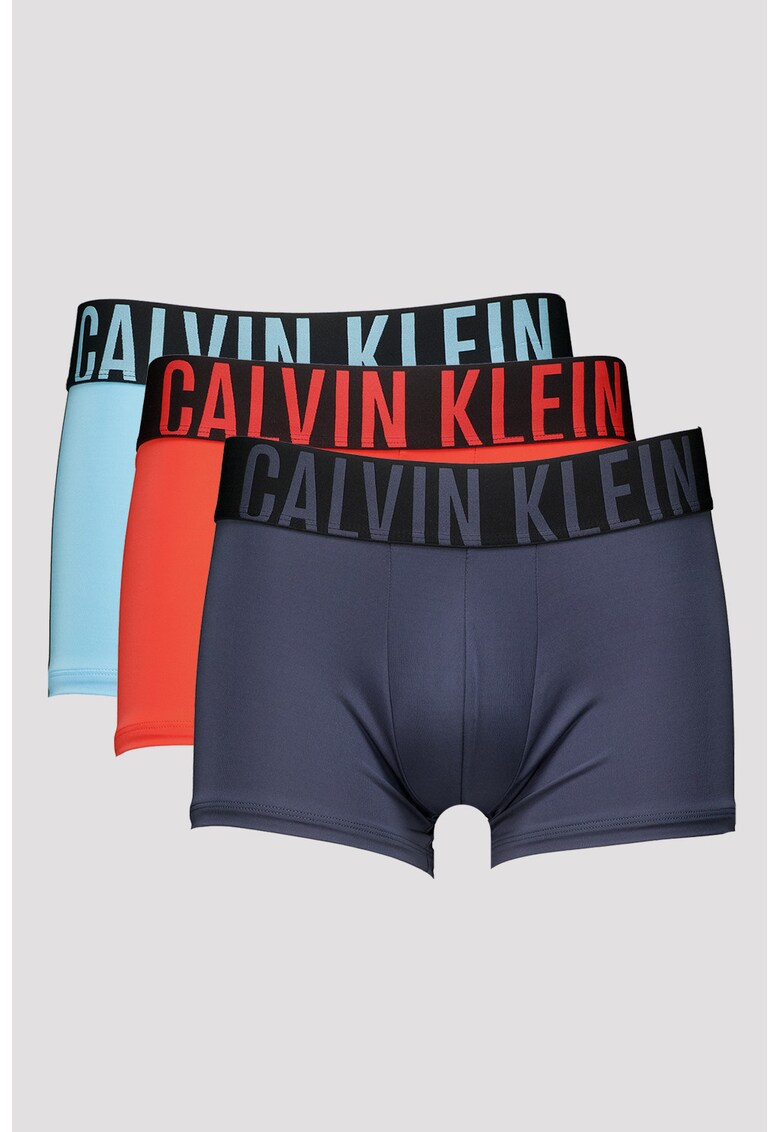 Set de boxeri cu banda logo in talie - 3 perechi - Coral/Albastru prafuit/Albastru lavanda