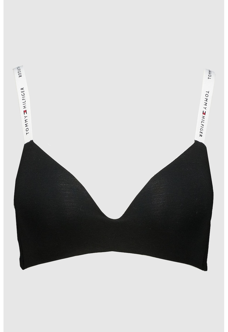 Sutien din amestec de modal cu cupe partial cu burete - Alb/Negru