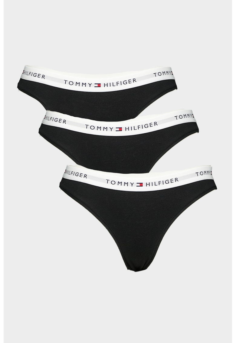 Set de chiloti cu logo - 3 perechi - Rosu/Alb/Negru