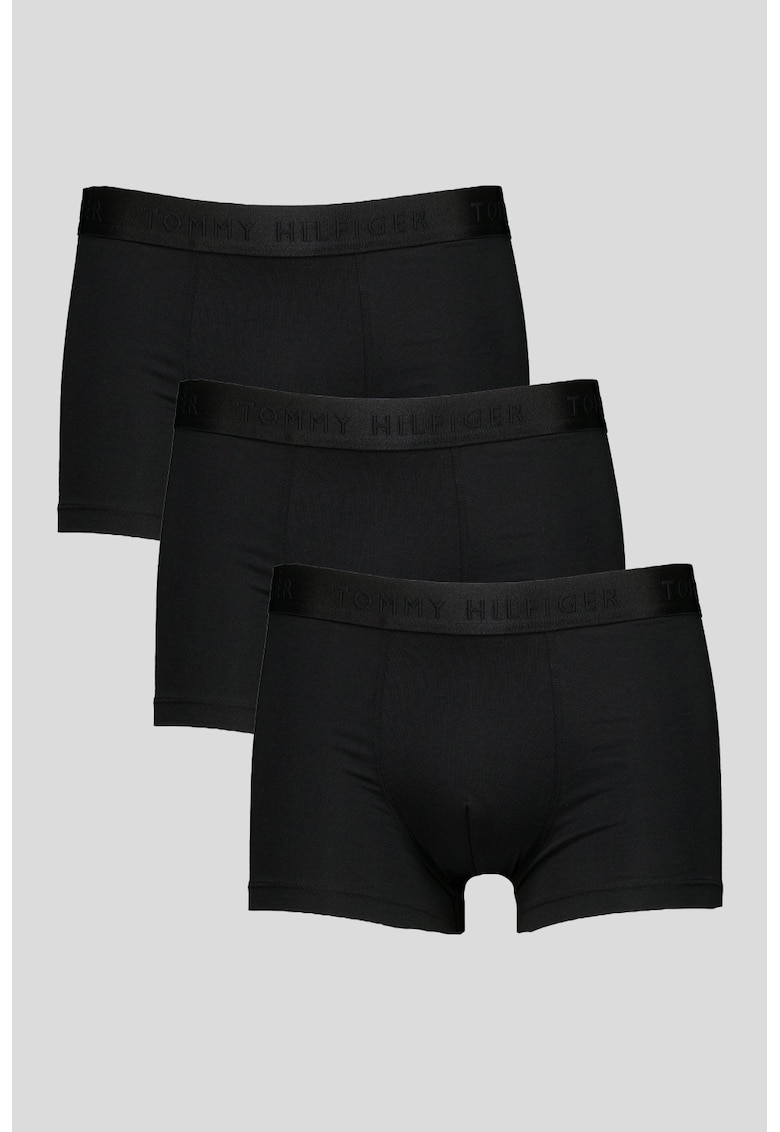 Set de boxeri din amestec de modal cu banda logo in talie - 3 perechi - Negru