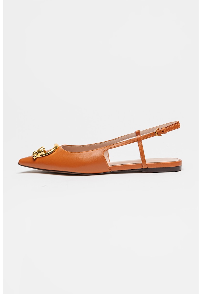 Balerini slingback din piele C-Me - Maro cognac