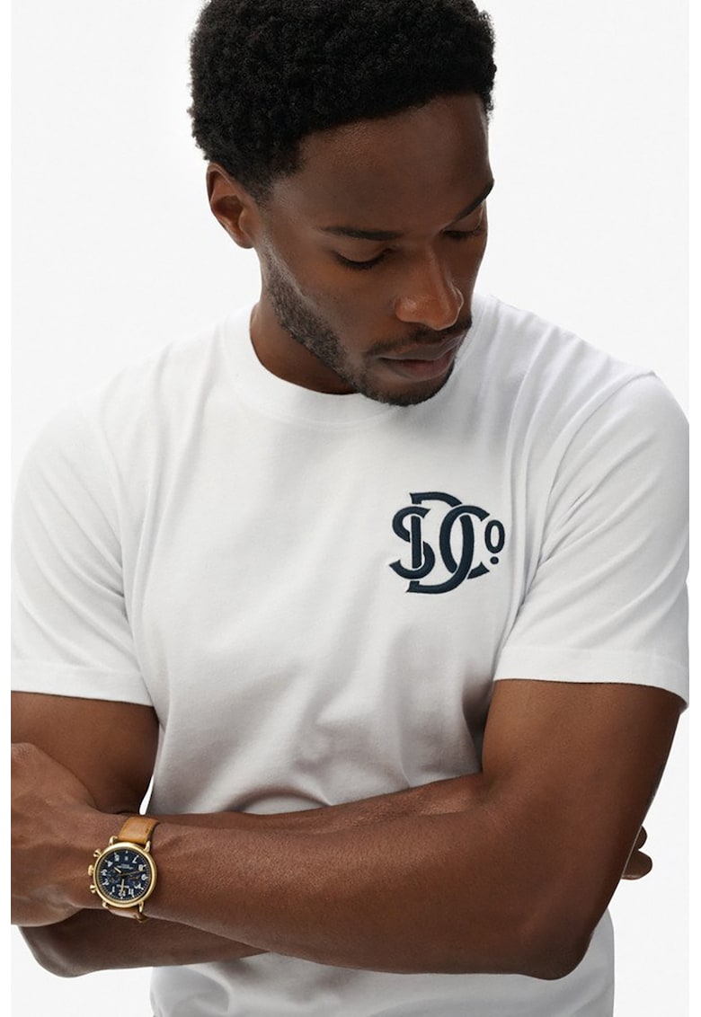 Tricou cu detaliu cu logo discret - Alb optic