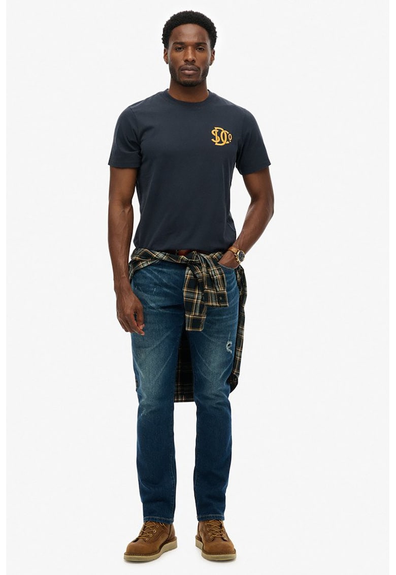 Tricou cu detaliu cu logo discret - Albastru ultramarin