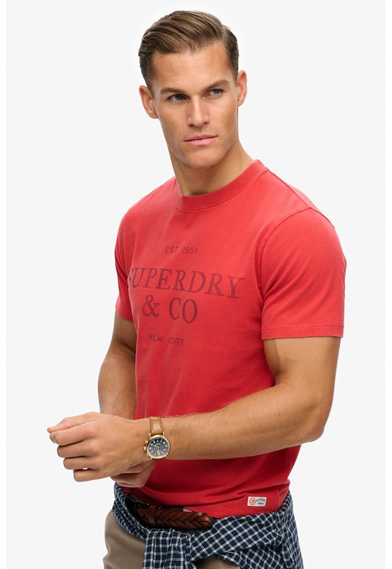 Tricou cu imprimeu logo - Coral