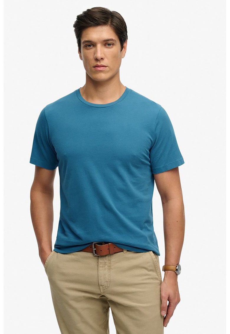 Tricou din bumbac cu model uni - Albastru