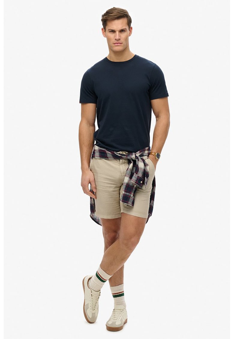 Tricou din bumbac cu model uni - Albastru ultramarin