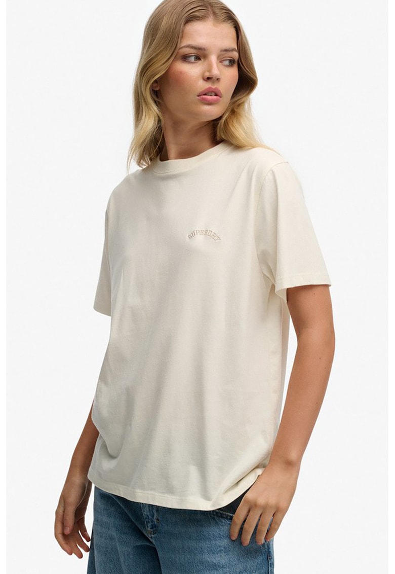 Tricou supradimensionat din bumbac - Alb murdar