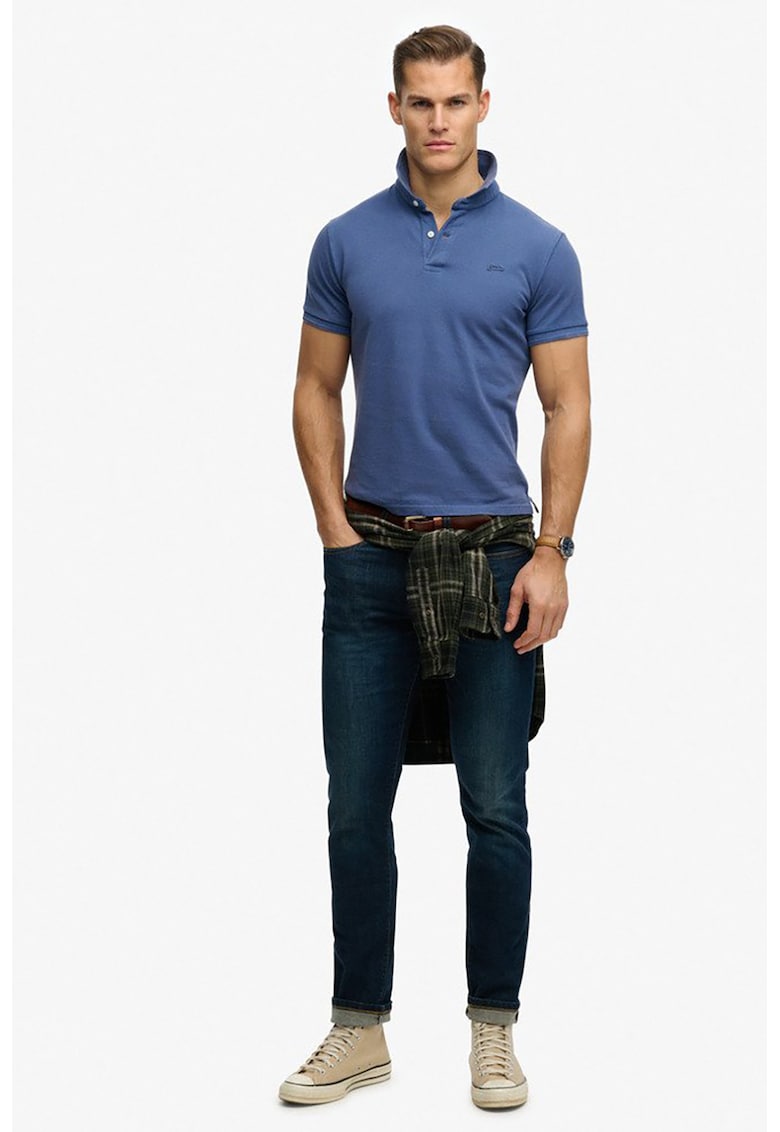 Tricou polo regular fit - Albastru pastel