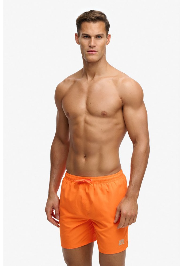 Pantaloni scurti de baie cu talie elastica - Portocaliu