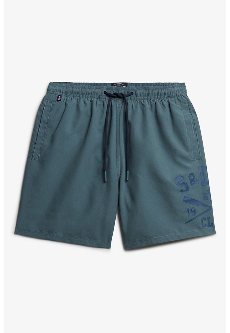 Pantaloni scurti de baie cu buzunare - Albastru inchis/Albastru prafuit