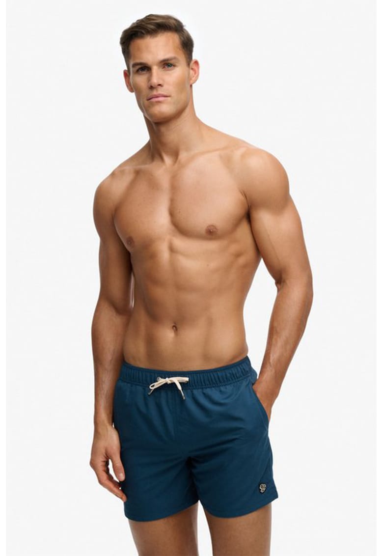 Pantaloni scurti de baie cu snur - Albastru inchis