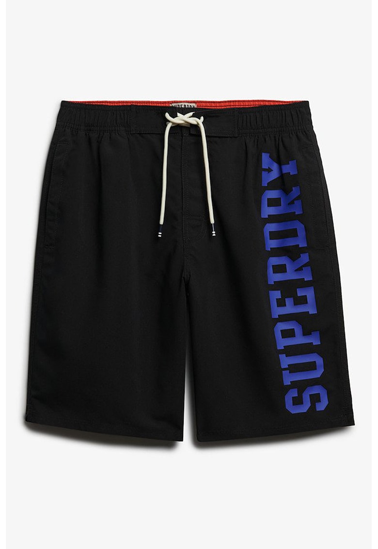 Pantaloni scurti de baie cu logo - Negru/Albastru royal