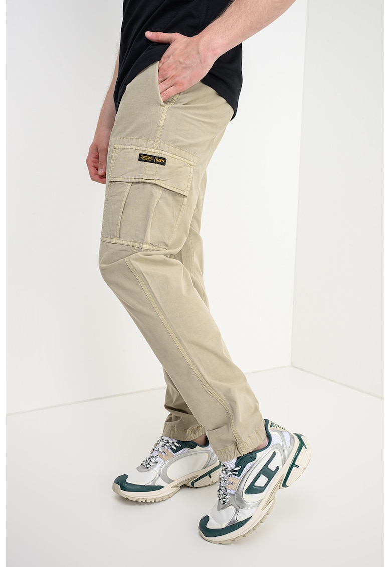 Pantaloni cargo cu talie medie - Kaki