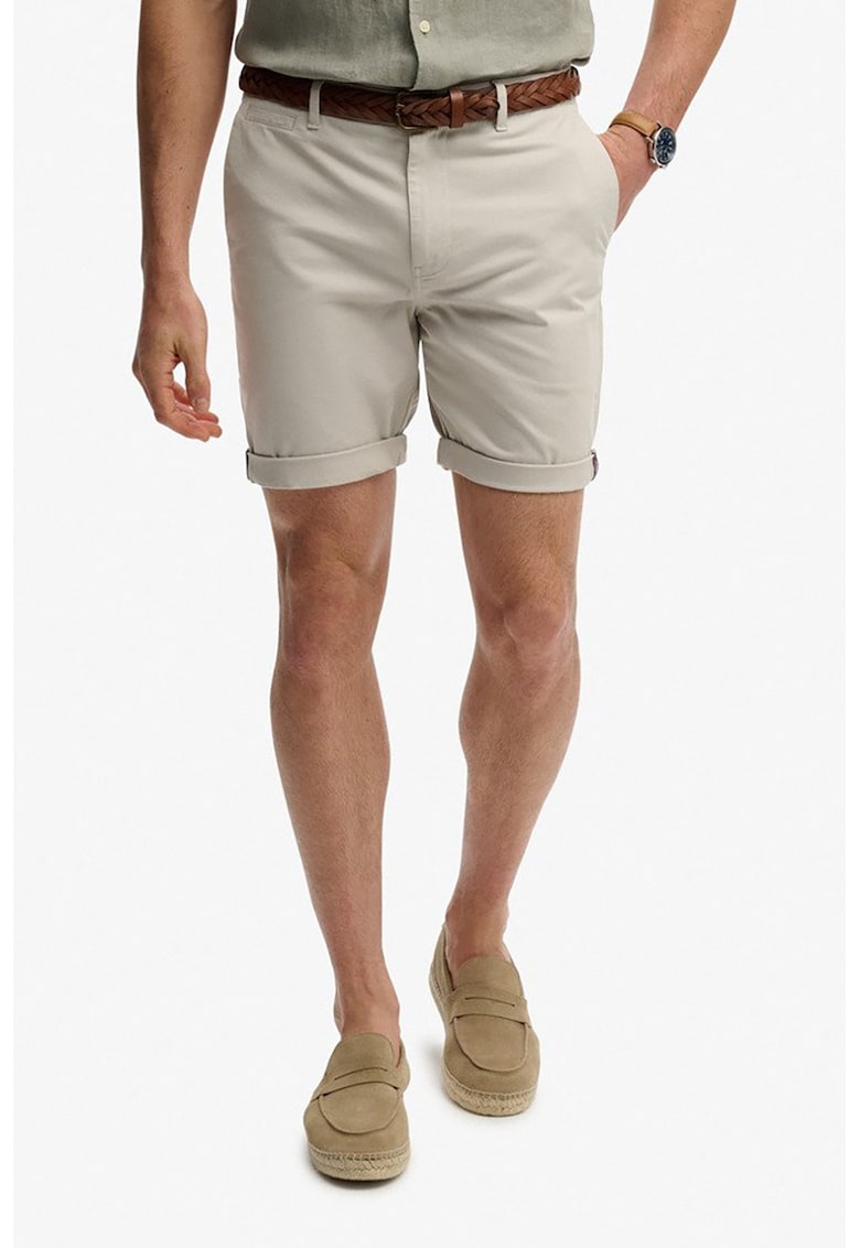 Pantaloni scurti cu model uni - Gri deschis
