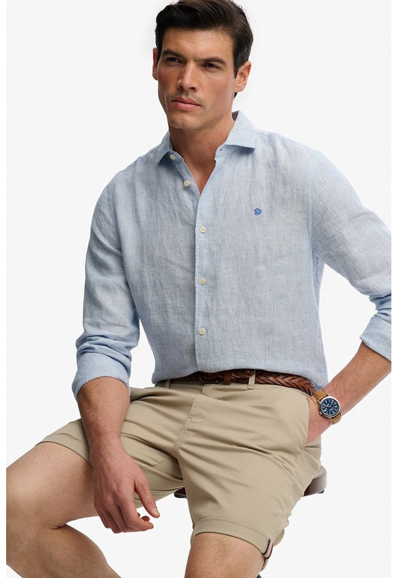 Pantaloni scurti cu model uni - Bej inchis