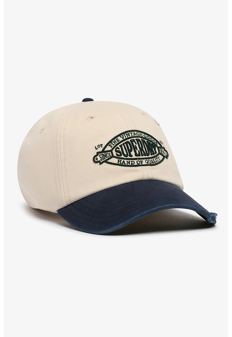 Sapca baseball ajustabila cu model colorblock - Crem/Bleumarin