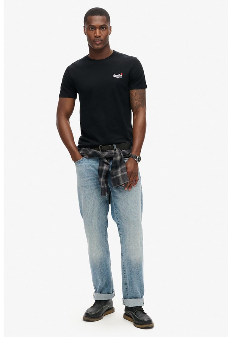 Tricou din bumbac cu logo - Negru