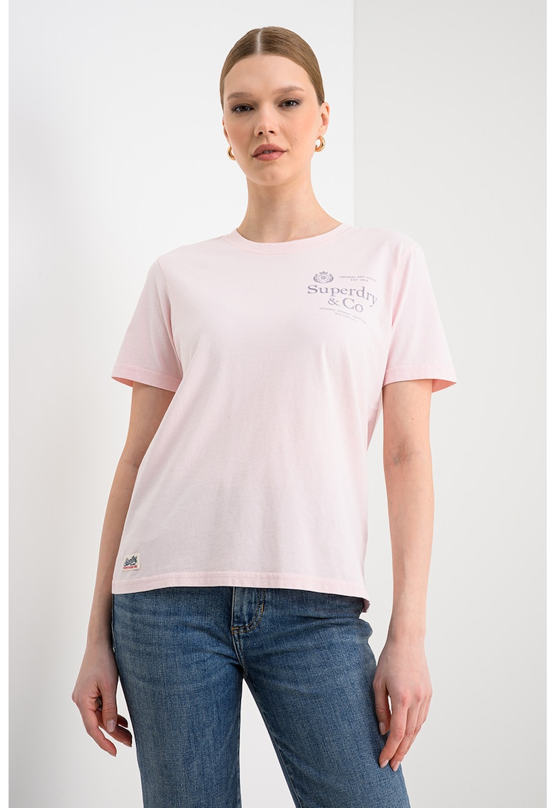 Tricou lejer de bumbac - Roz pal