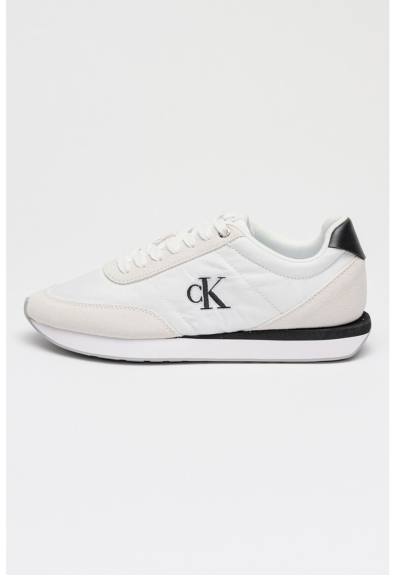 Pantofi sport de piele intoarsa cu garnituri din material textil