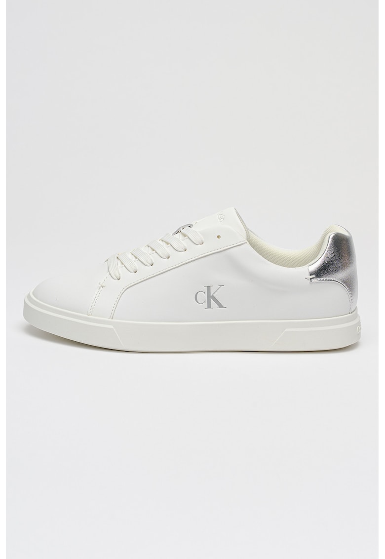 Pantofi sport de piele si piele ecologica Pro Cups - Alb optic/Argintiu