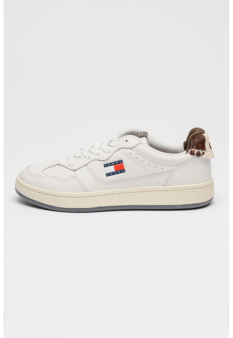 Pantofi sport de piele cu logo Archive - Crem