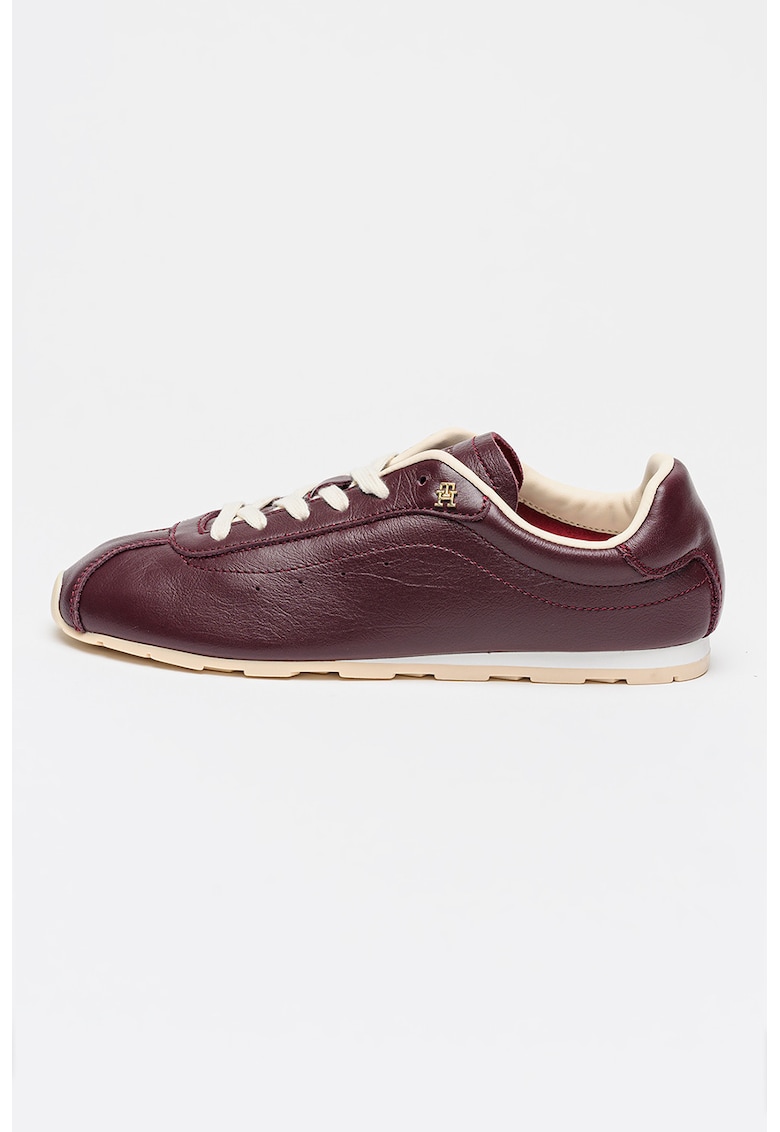Pantofi sport Runner low-cut de piele - Visiniu/Bej deschis
