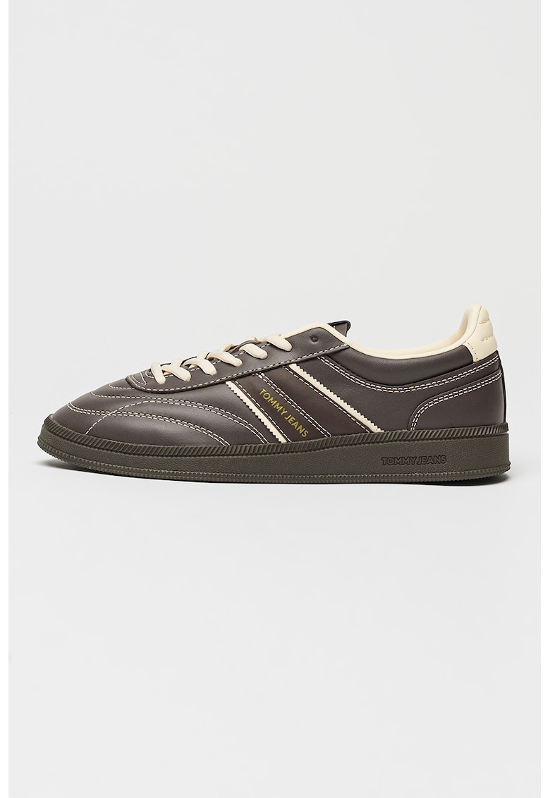 Pantofi sport de piele The Greenwich - Alb murdar/Maro pamantiu