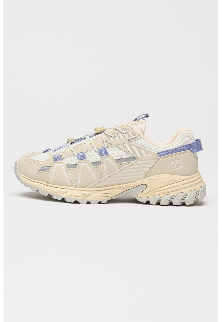 Pantofi sport cu insertii de plasa Outdoor - Albastru lavanda/Alb murdar/Bej deschis