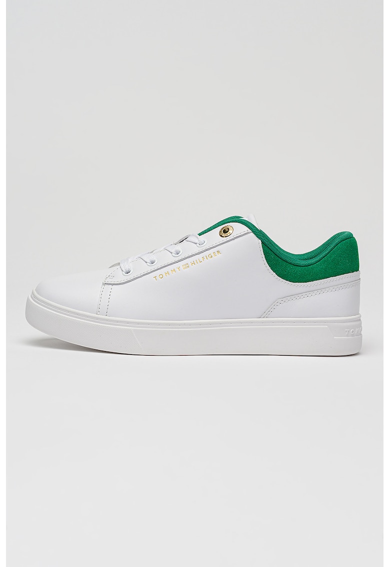 Pantofi sport Cupsole de piele cu sireturi - Verde/Auriu/Alb optic