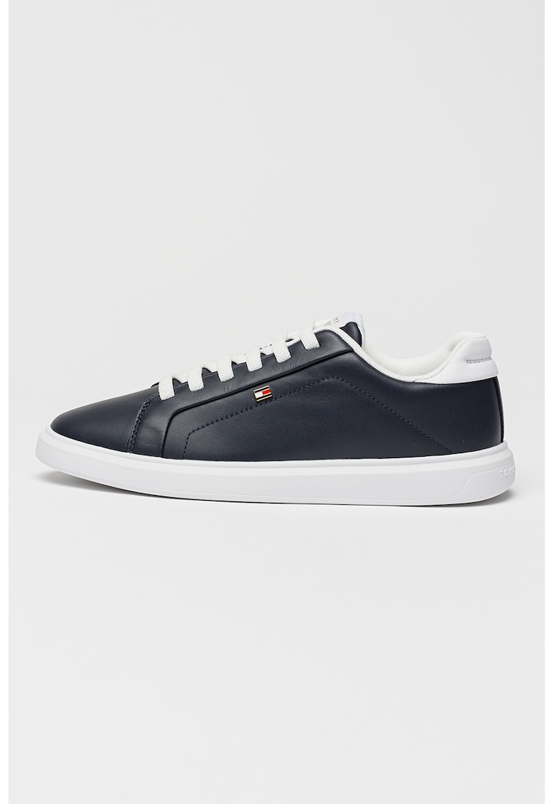 Pantofi sport Icon de piele - Alb optic/Bleumarin