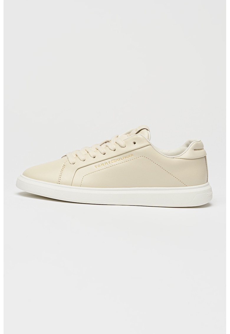 Pantofi sport Icon low-cut de piele - Alb murdar/Bej deschis