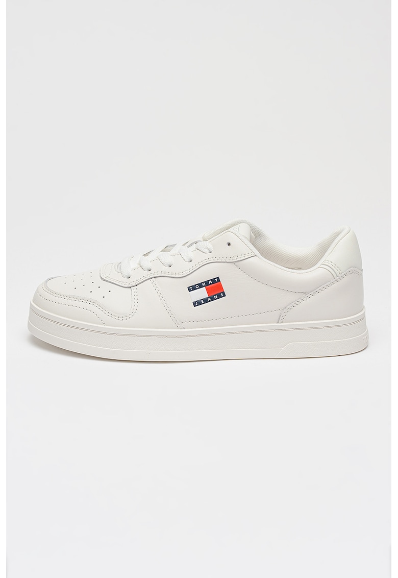 Pantofi sport low-cut de piele ci logo - Rosu/Alb murdar/Bleumarin