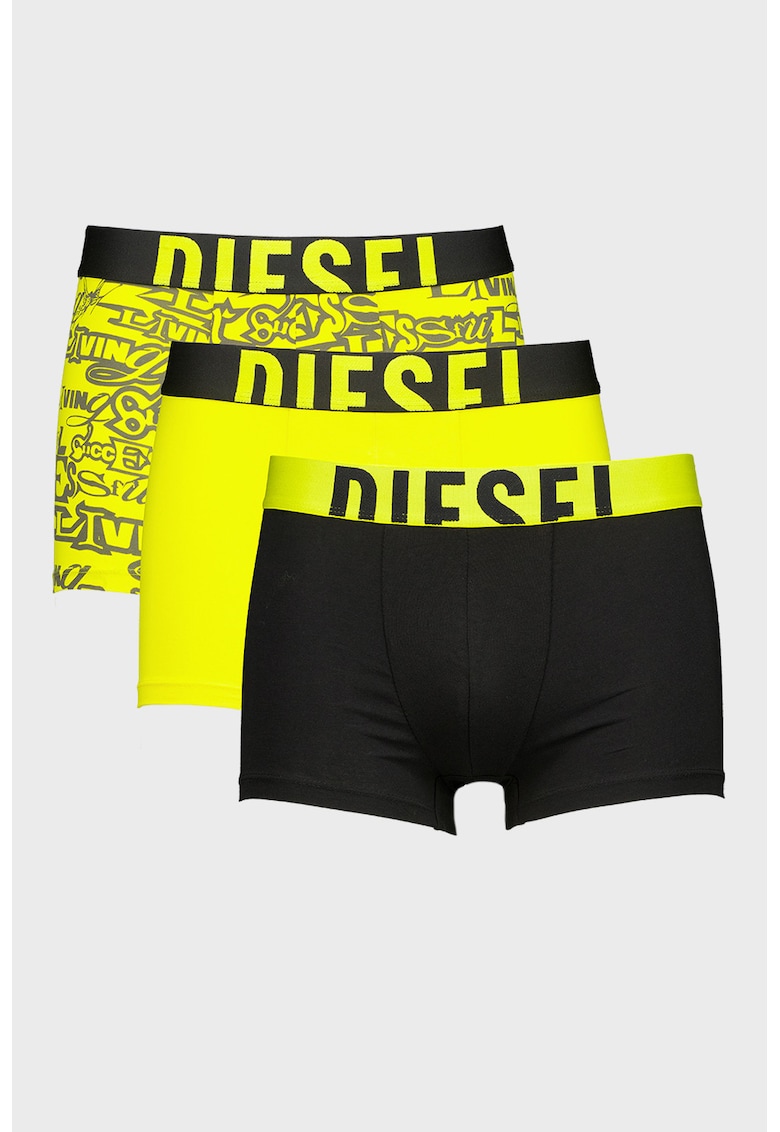 Set de boxeri Damien - 3 perechi - Galben/Negru stins