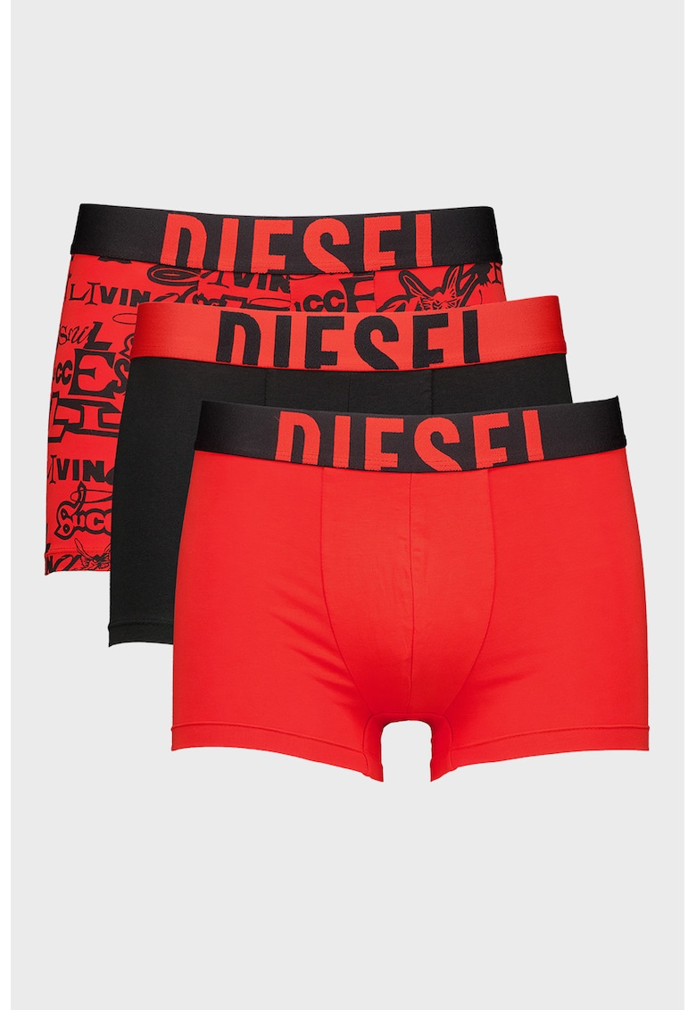 Set de boxeri Damien - 3 perechi - Rosu/Negru