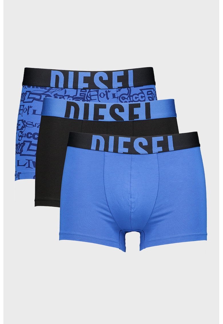 Set de boxeri Damien - 3 perechi - Albastru pastel/Negru