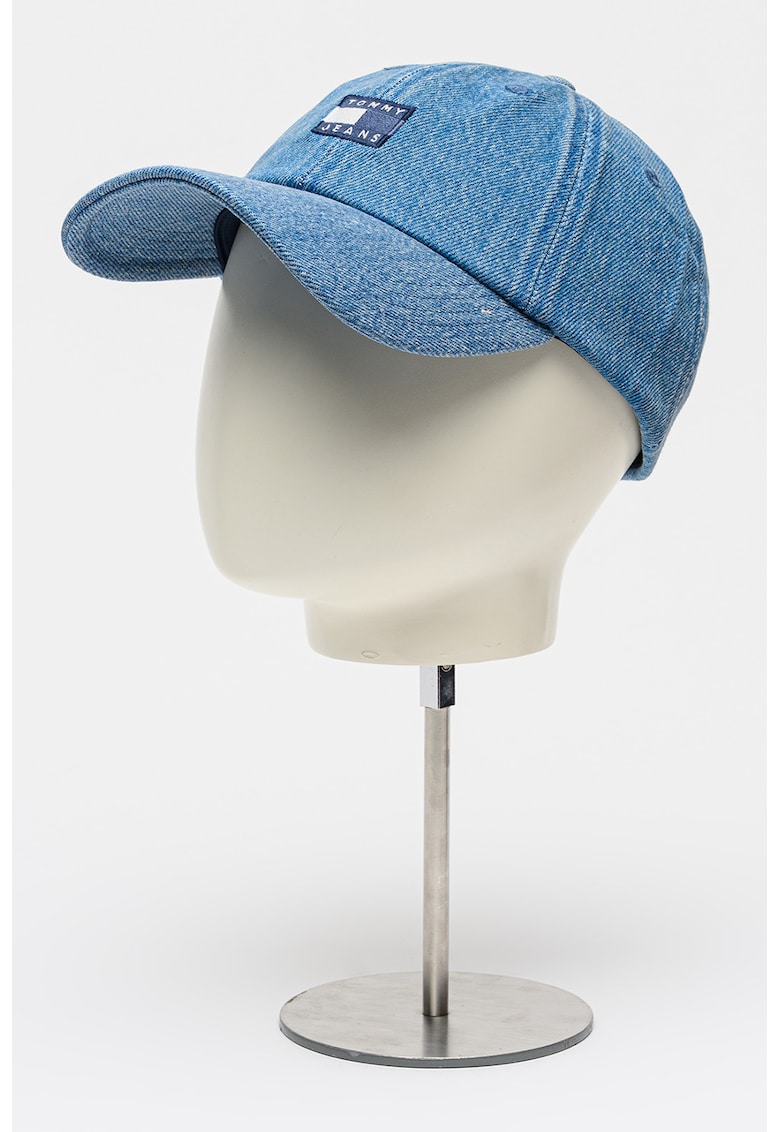 Sapca din denim cu logo Heritage - Albastru melange