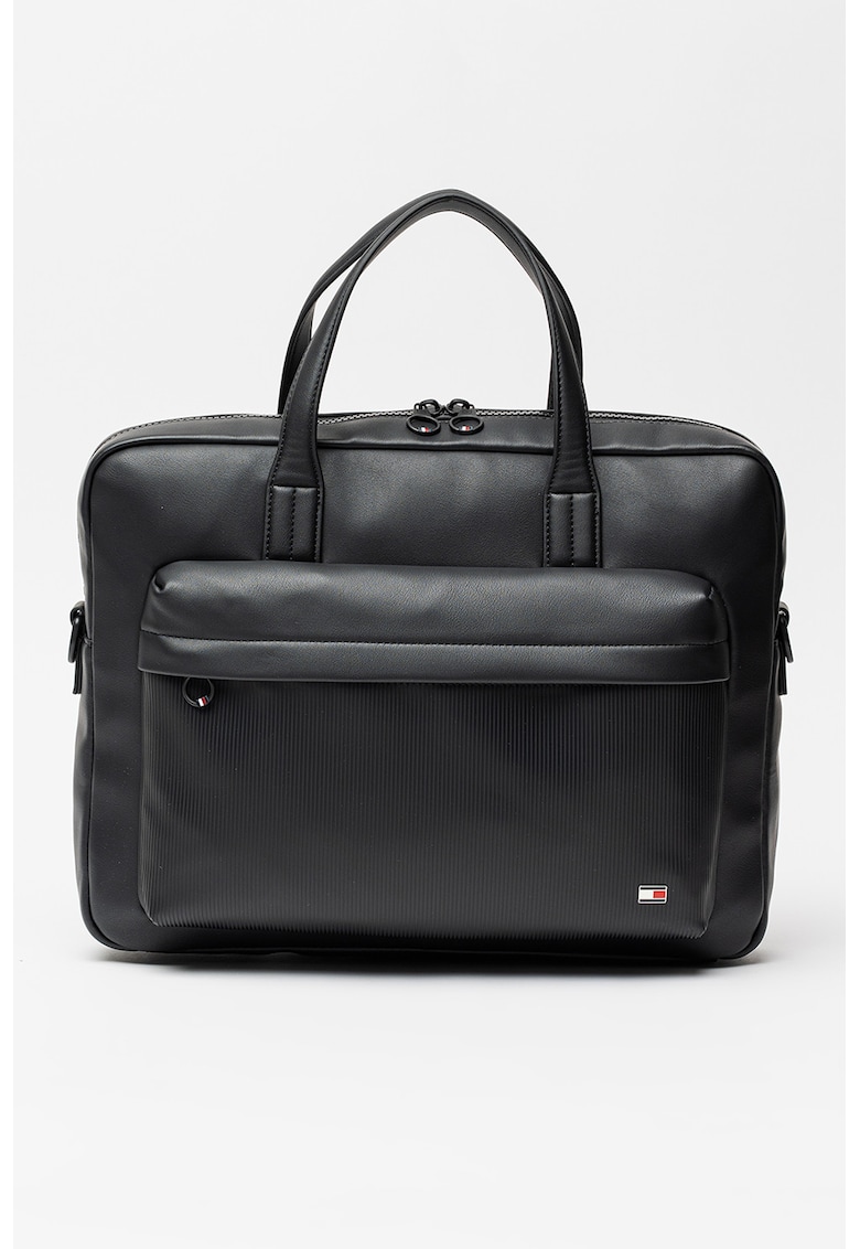 Geanta de piele ecologica pentru laptop Flag - Negru