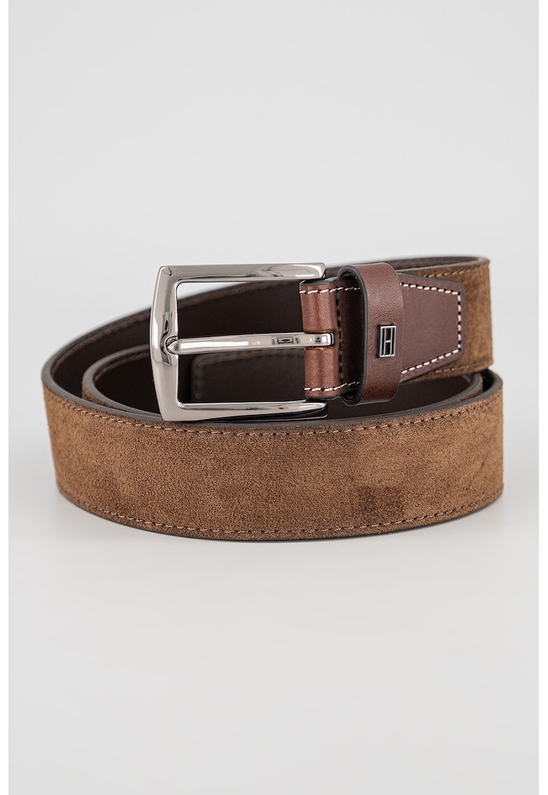 Curea de piele intoarsa Denton - Maro pamantiu