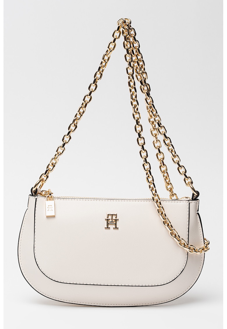 Geanta crossbody cu bareta de lant Glam - Alb optic