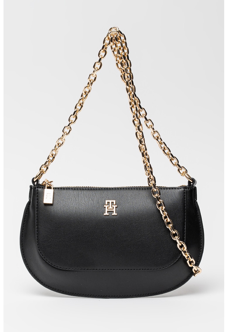 Geanta crossbody cu bareta de lant Glam - Negru