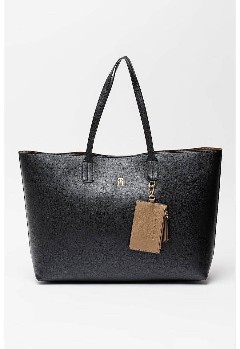 Geanta shopper cu breloc detasabila si etui Icon - Negru