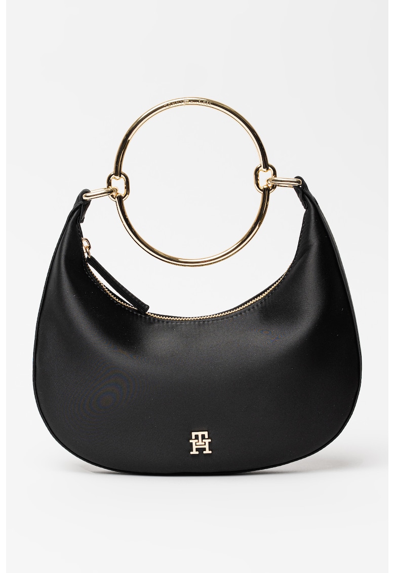 Geanta de umar cu maner metalic Satin - Negru